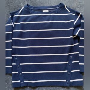 Lou & Grey Blue and White Ribbed Sweater